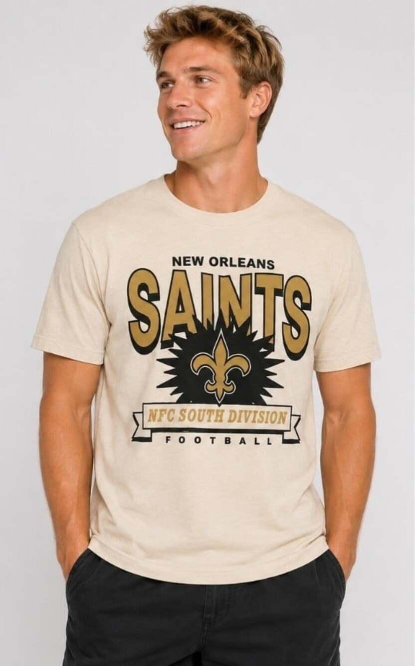 New Orleans Saints 47 Brand Graphic Tshirt Cotton Mens Small NWT Excellent CR60